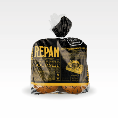 Pan Hamburguesa Brioche con Ajonjolí Negro